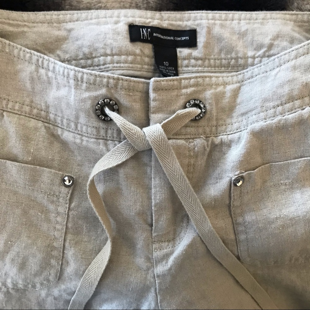 🔵2/$25 INC International Concepts Linen Capris - Picture 2 of 5